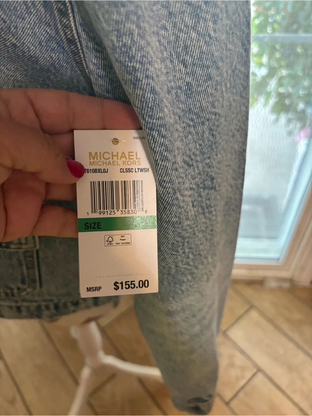 Ladies MK Michael Kors Jean jacket large NWT
